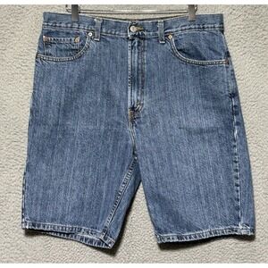 Vintage Levis Denim Shorts Mens W36 Blue Jorts 505 Loose Y2K Dad Red Tab EUC